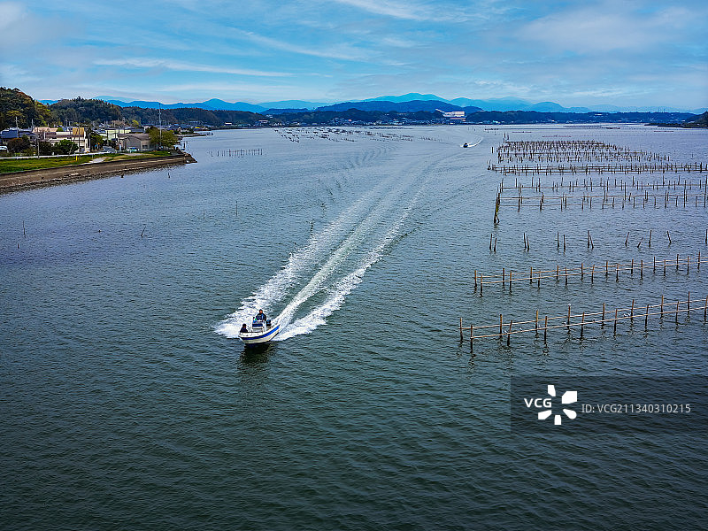 日本静冈滨名湖，夏日自然风光图片素材