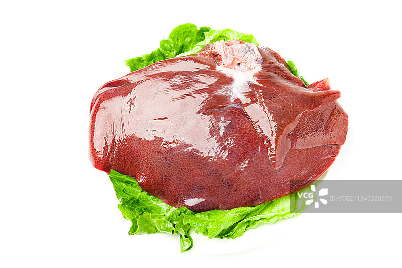 白底上的猪肝图片素材