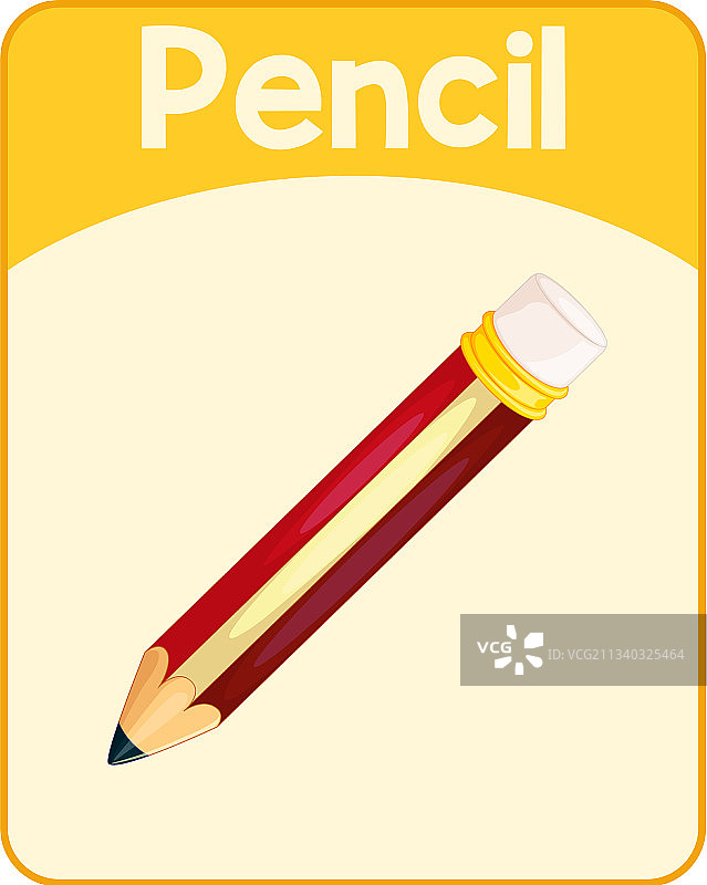 教育英语单词卡片铅笔图片素材