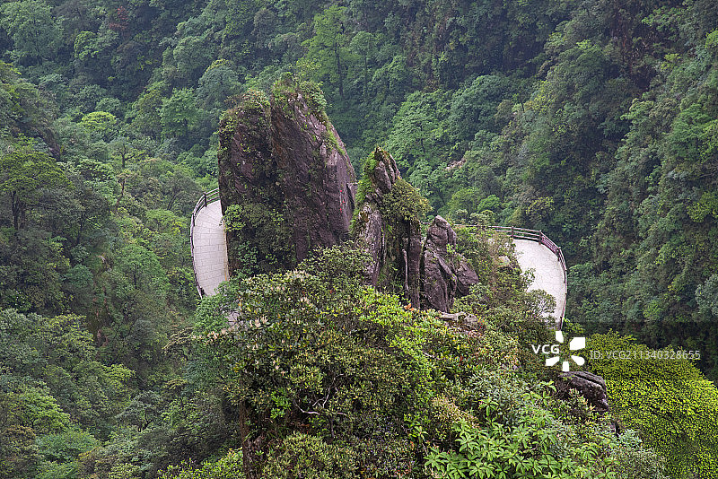 “人间仙境”、“天南第一峰”湖南郴州市宜章县蟒山五指峰图片素材