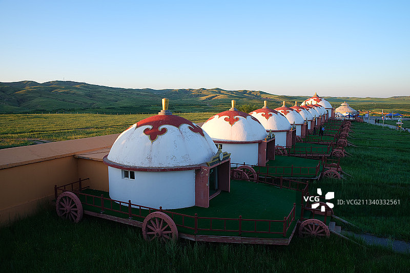 2021年7月20日，夏日里的内蒙古锡林郭勒盟锡林浩特九曲弯图片素材
