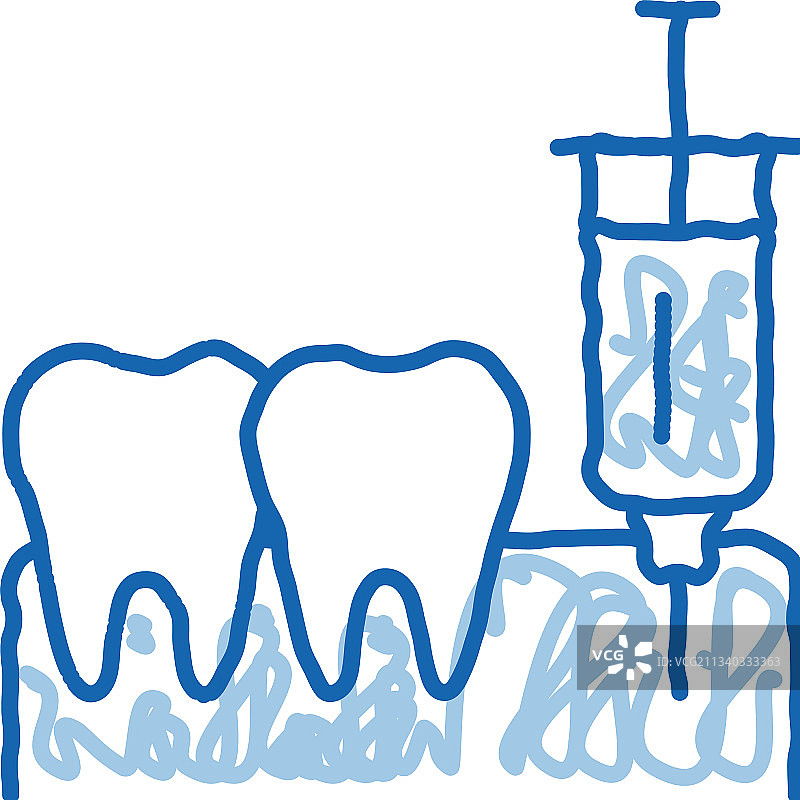 口腔科麻醉注射涂鸦手绘图标图片素材