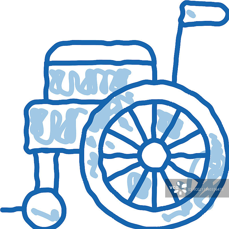 自动轮椅设备涂鸦图标图片素材