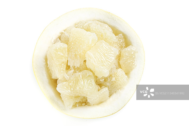 白底上的平和白心蜜柚图片素材
