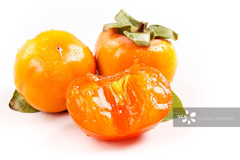 浅底上的甜柿子图片素材