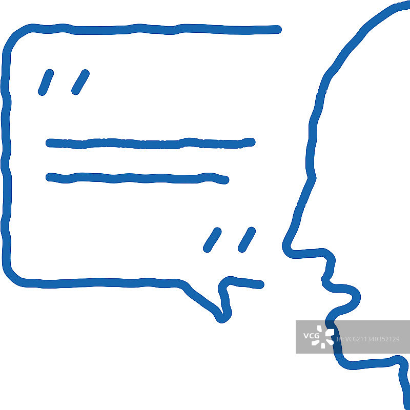 手绘人物讲话涂鸦图标图片素材