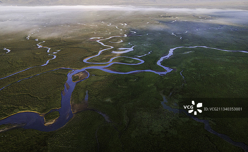 大地脉络，甘南阿万仓黄河湿地图片素材