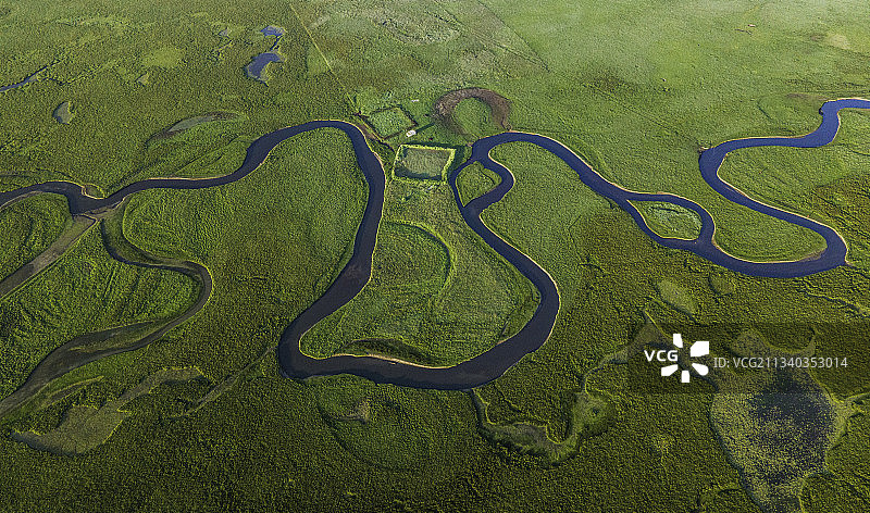 大地脉络，甘南阿万仓黄河湿地图片素材