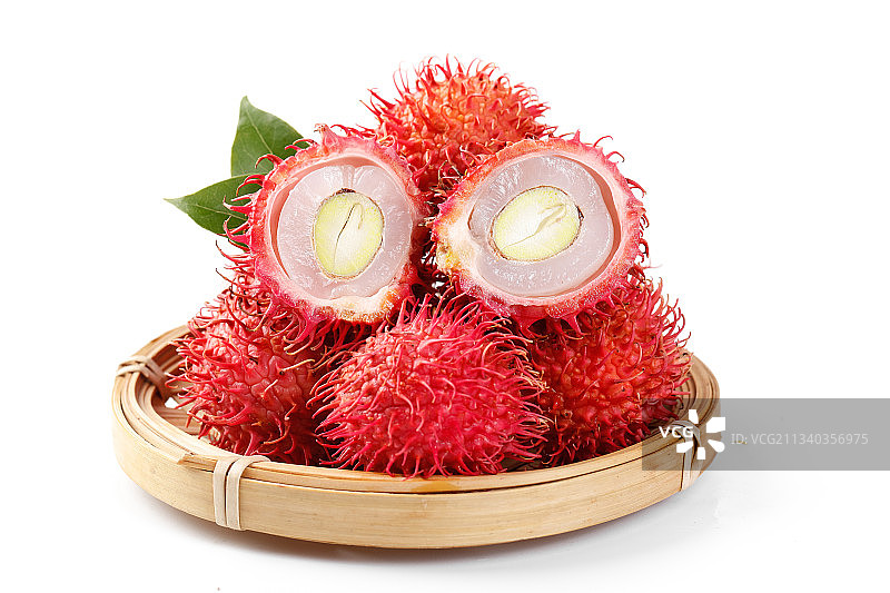 白底上放着红毛丹图片素材