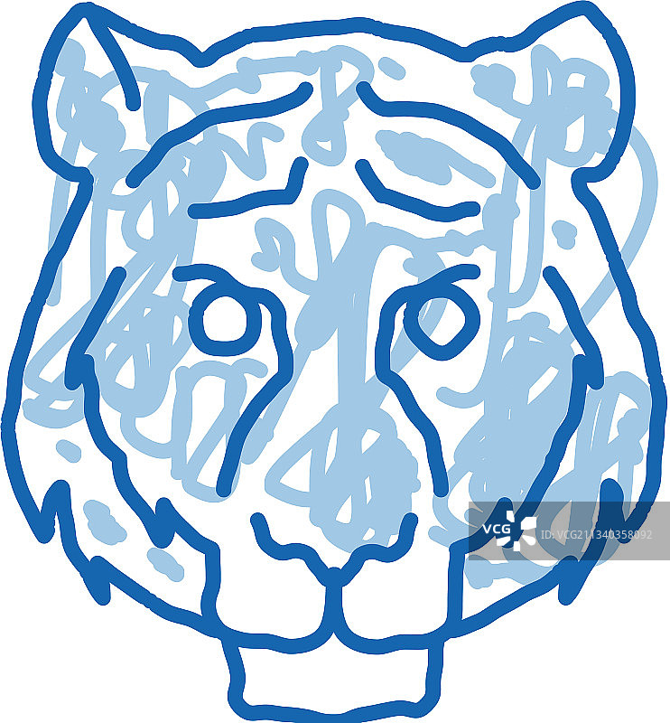 手绘老虎涂鸦图标图片素材