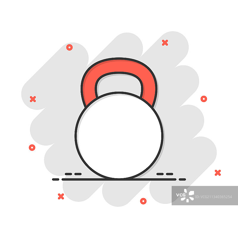 漫画风格壶铃运动图标图片素材