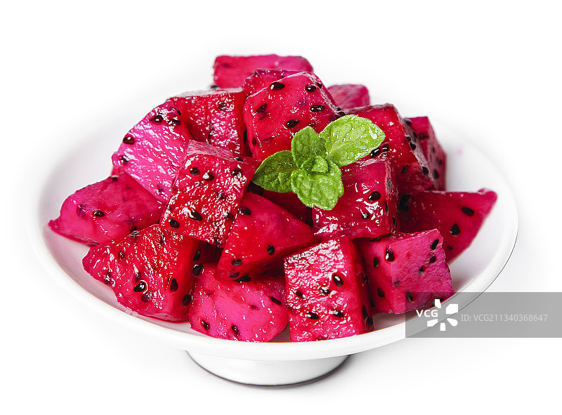 盘子里装着火龙果图片素材