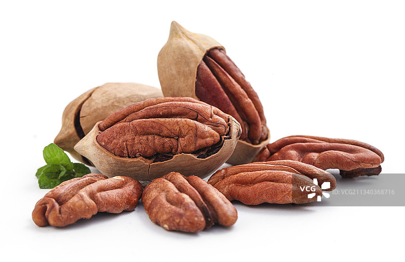 白底上的山核桃图片素材