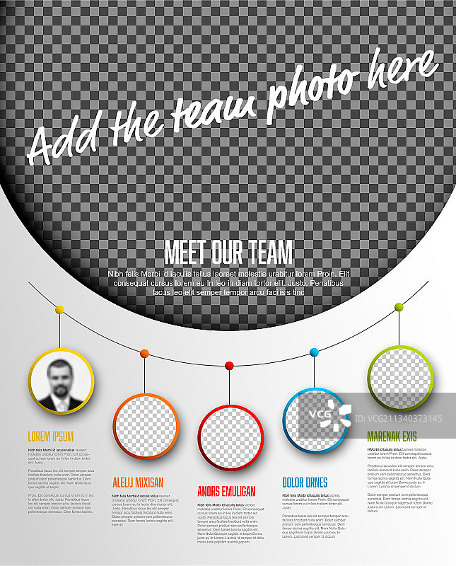 带有大标题的公司团队演示PPT模板图片素材