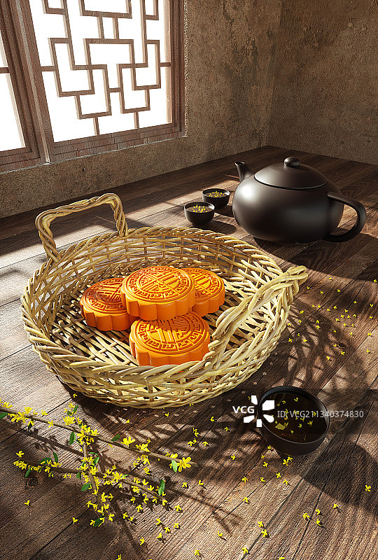 中秋电商场景图片素材