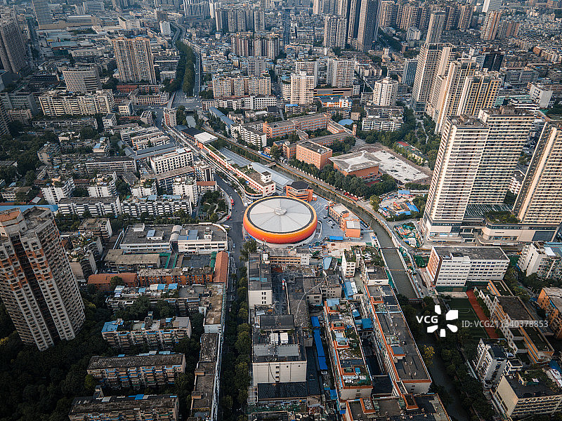 航拍成都青羊区城北体育中心图片素材