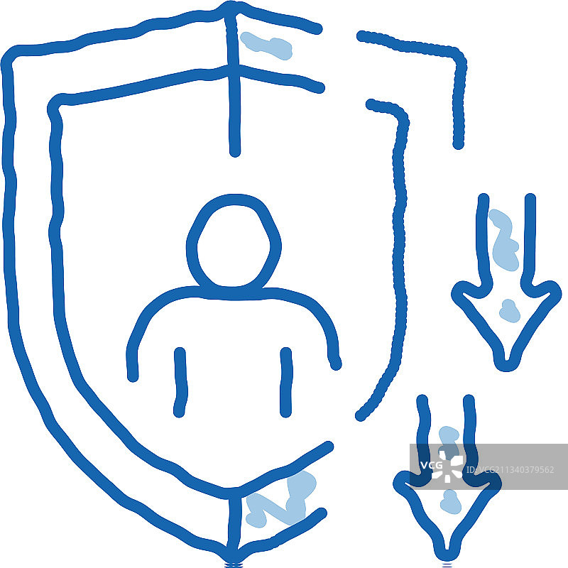 免疫力受损涂鸦手绘图标图片素材