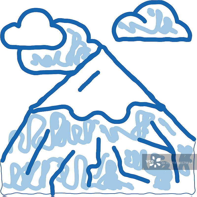 手绘山峰头像涂鸦图标图片素材