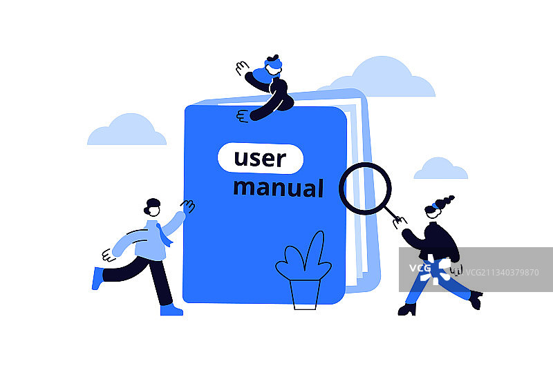 人们在阅读指南或教科书图片素材