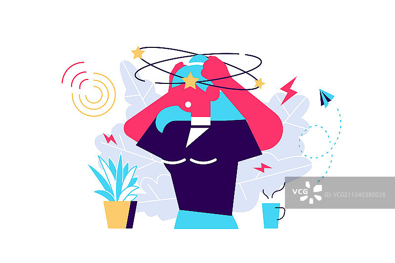 令人眩晕的心理问题：沮丧情绪图片素材