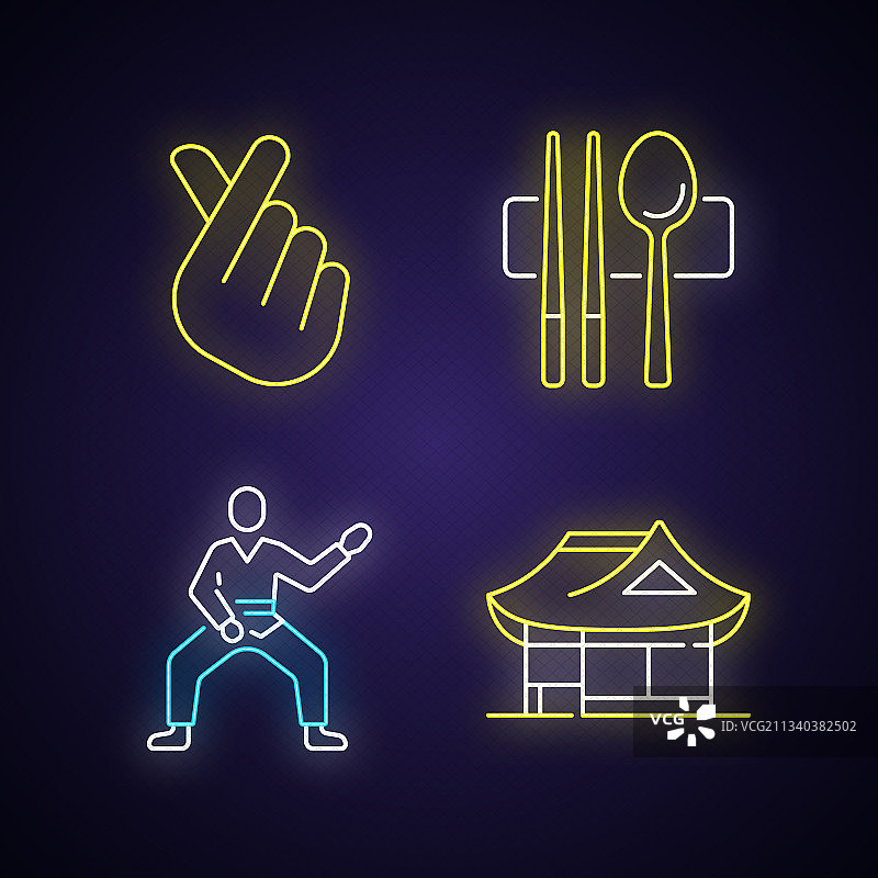 韩国霓虹灯图标图片素材