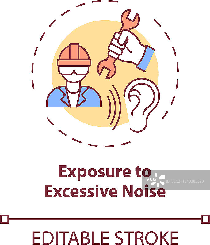 暴露于过量噪音概念图标图片素材