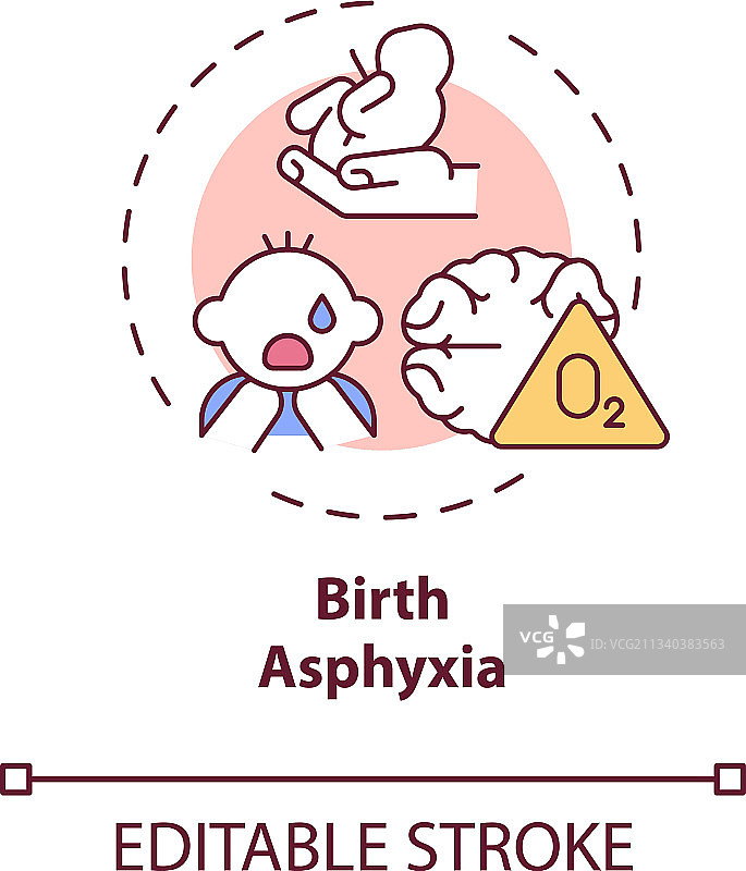 新生儿窒息概念图标图片素材