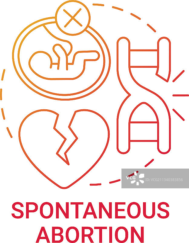 自然流产红色渐变概念图标图片素材