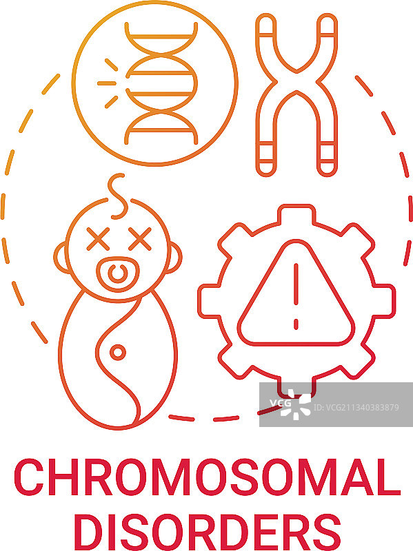 染色体疾病红色渐变概念图标图片素材