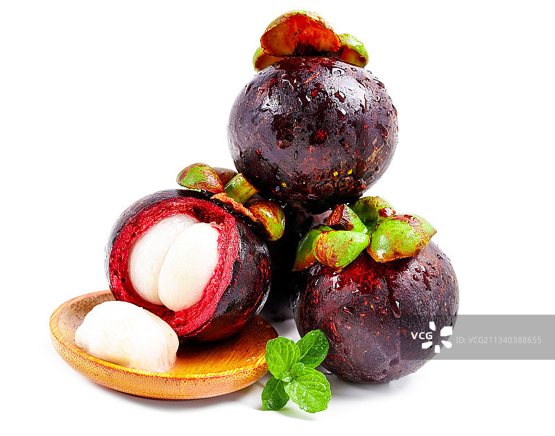 白底上放着泰国山竹图片素材