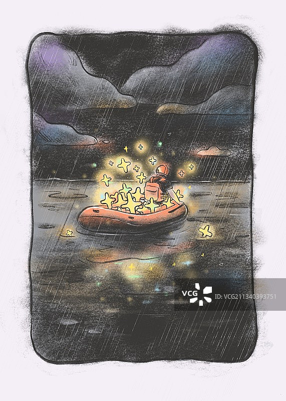 抗洪救援队点亮希望图片素材