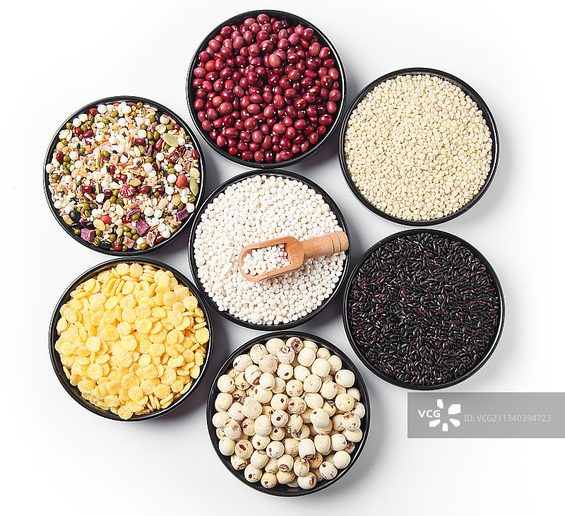 白底上的腊八粥食材图片素材