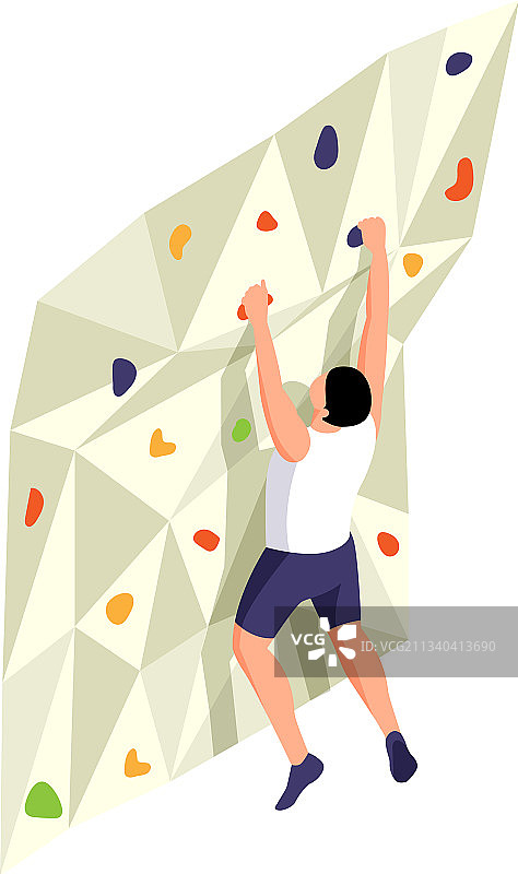 2.5D攀岩墙图片素材