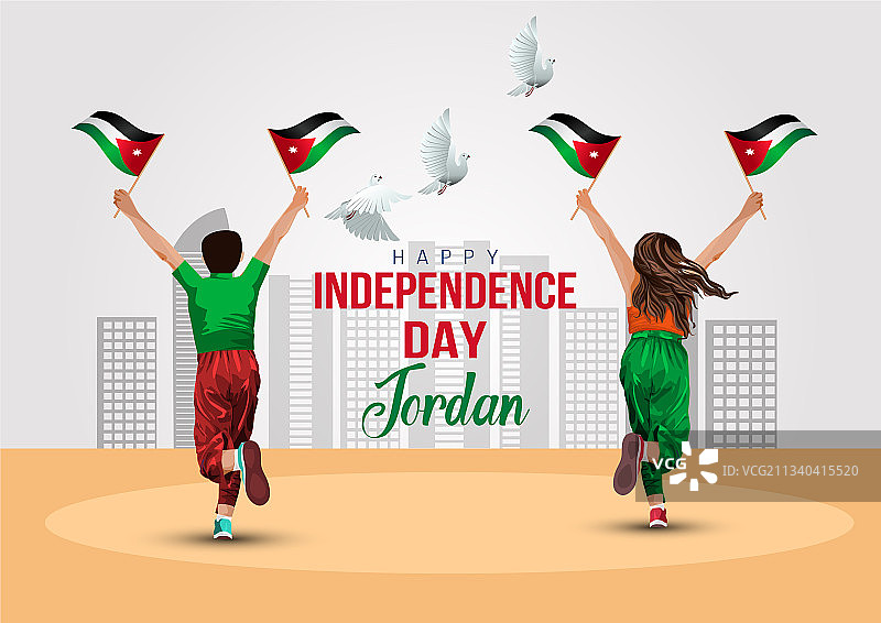 约旦独立日快乐的男孩图片素材
