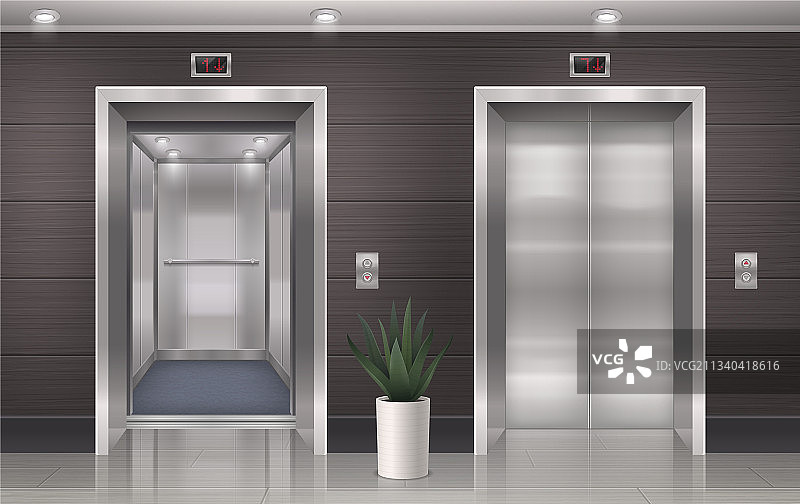 逼真电梯厅场景图片素材