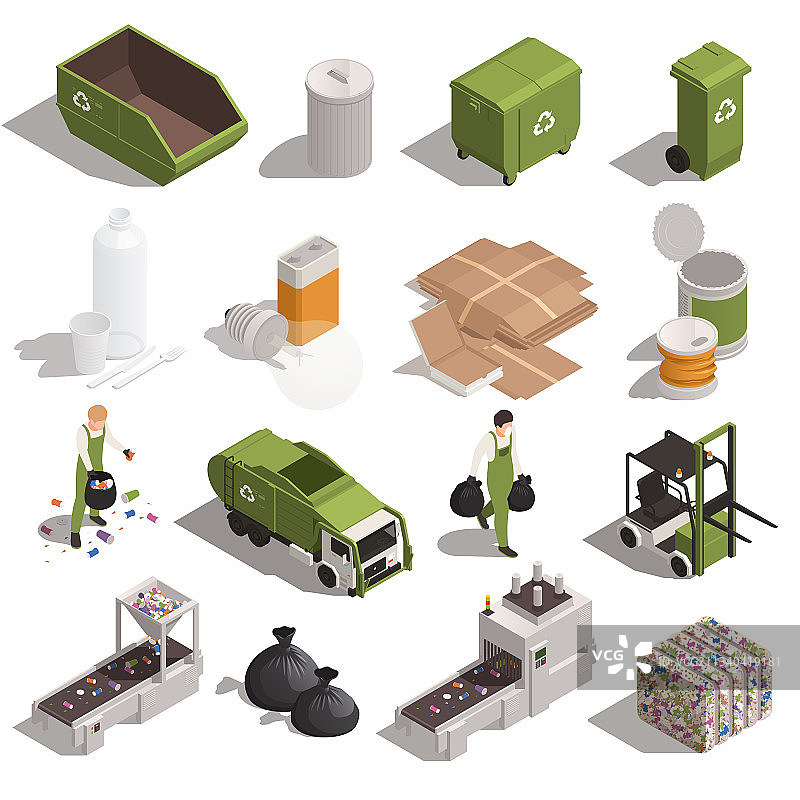 垃圾回收颜色套装图片素材