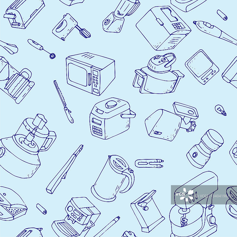 厨房电器无缝图案图片素材