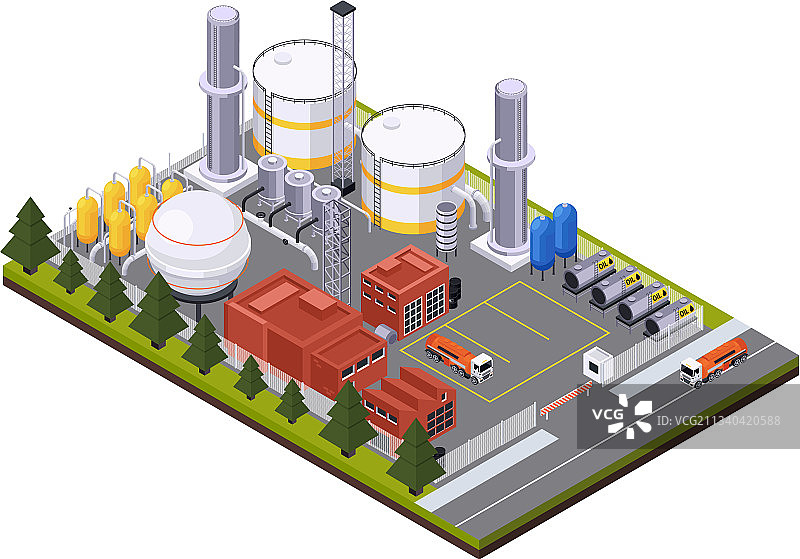 石油加工厂构成图片素材