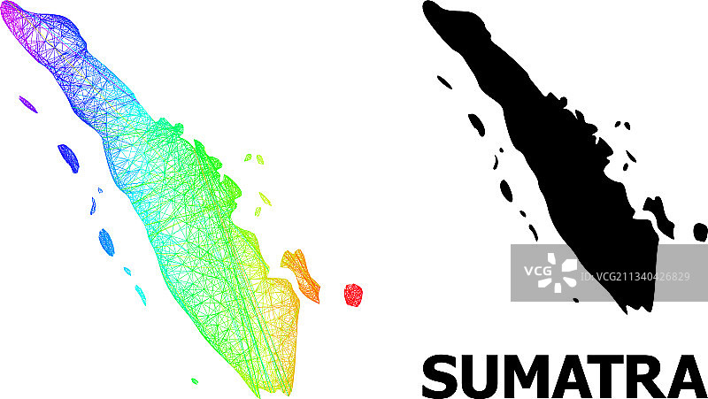 苏门答腊岛线性地图光谱图图片素材