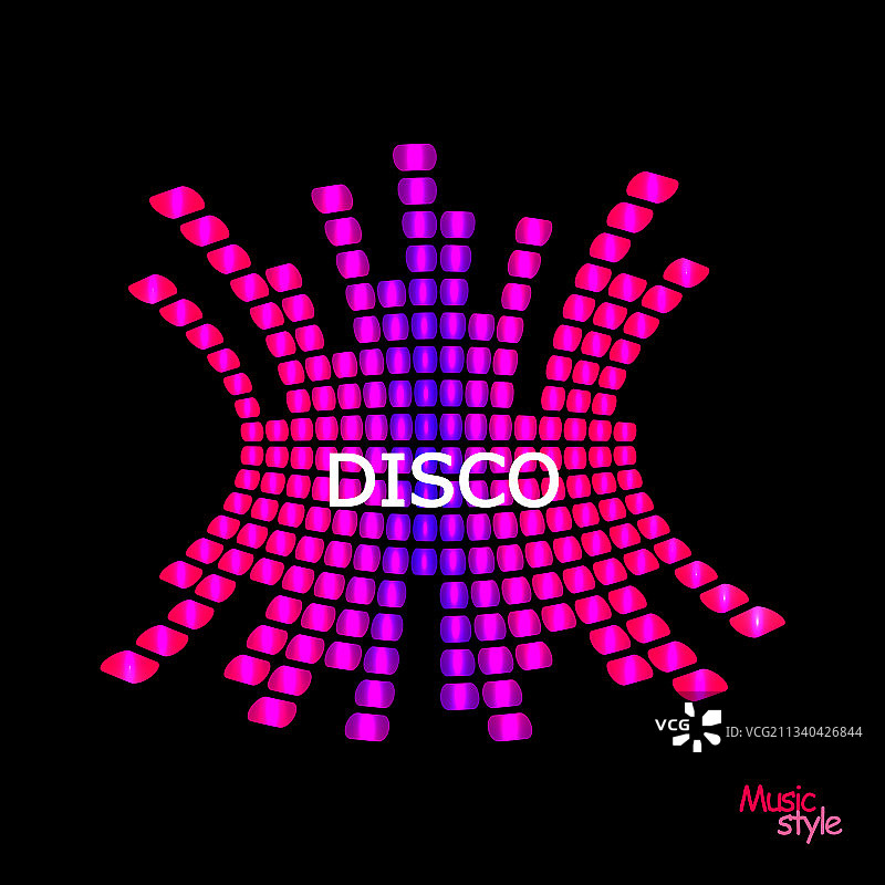 黑色背景上的脉冲音乐播放器均衡器元素图片素材