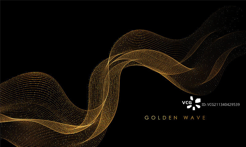 抽象金色波浪光亮移动线条图片素材