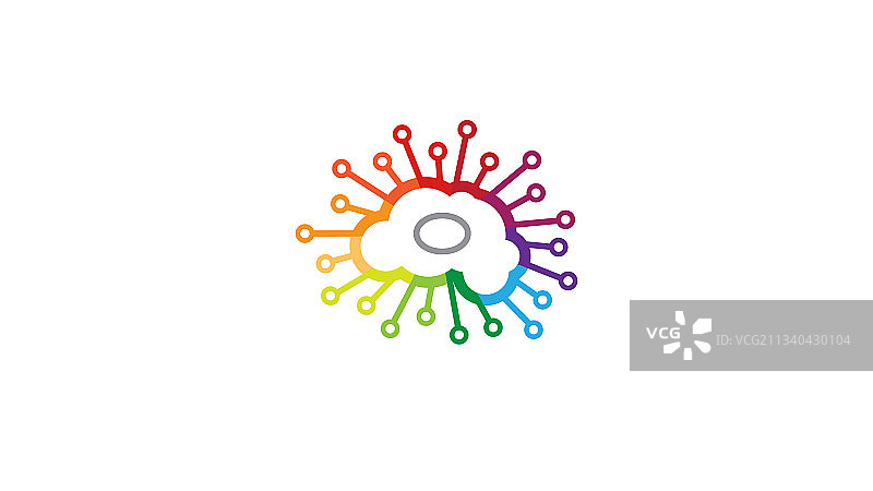 创意彩色大脑科技logo图片素材