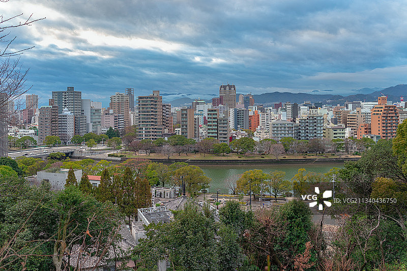 日本广岛市天际线图片素材