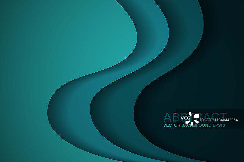 绿松石与墨绿色圆角图片素材