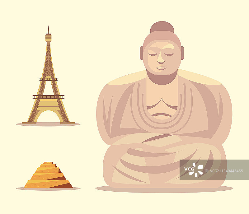 佛像和图标集图片素材