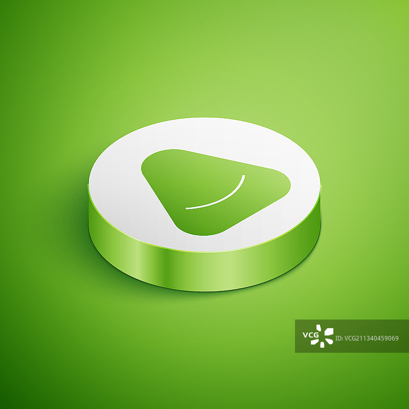 2.5D蒲团图标，绿色背景图片素材