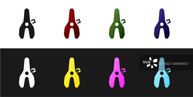 黑白色背景上的自行车座椅图标图片素材