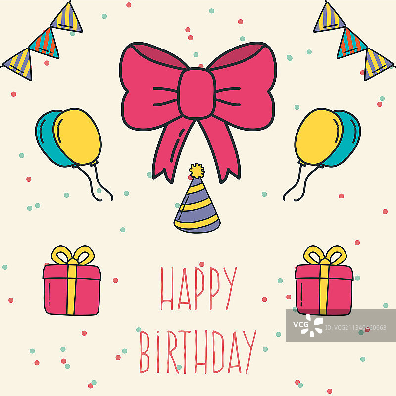 生日快乐领结图片素材