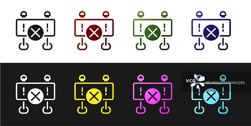 黑白路障图标图片素材