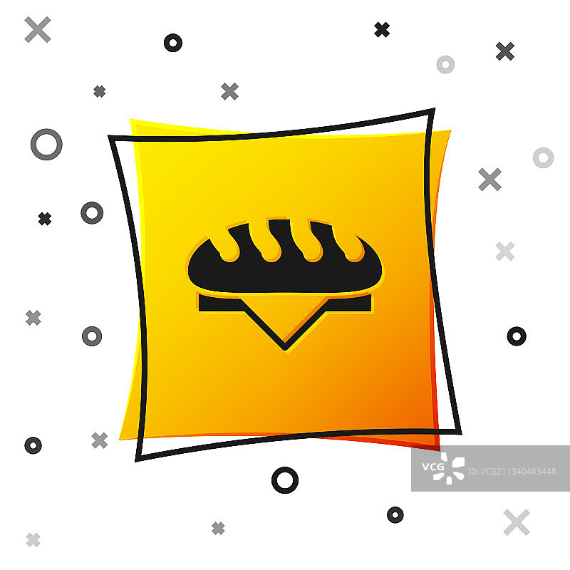 白色背景上的黑色面包图标图片素材